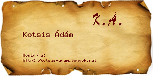 Kotsis Ádám névjegykártya